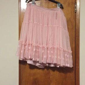 Pink tulle skirt.